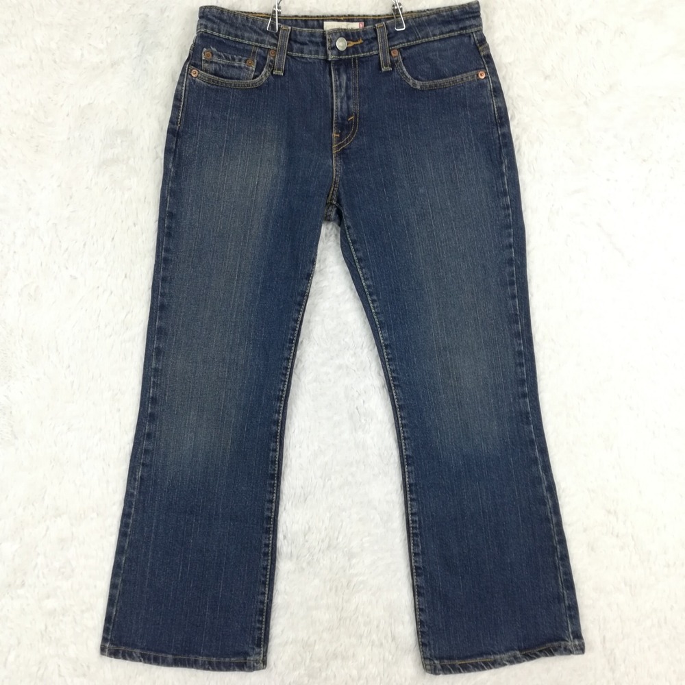Levi's Jeans Womens 515 Boot Cut Denim Y2K Blue Medium Wash Mid Rise Short‎ 8S